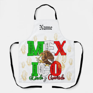 Mexico Emblem Last Name custom Apron