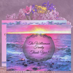 Mexico Family Sunset Thank You 0909 Card