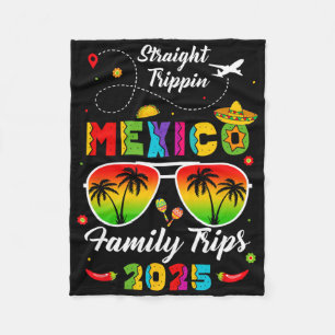 Mexico Family Vacation Cancun 2025 Straight Trippi Fleece Blanket
