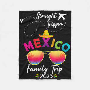 Mexico Family Vacation Cancun 2025 Straight Trippi Fleece Blanket