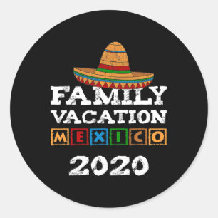 Mexico Family Vacation - Sombrero Classic Round Sticker