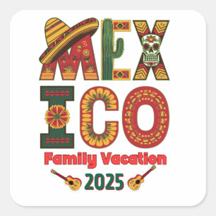Mexico Family Vacation Sun, Fun & Memories Square Sticker