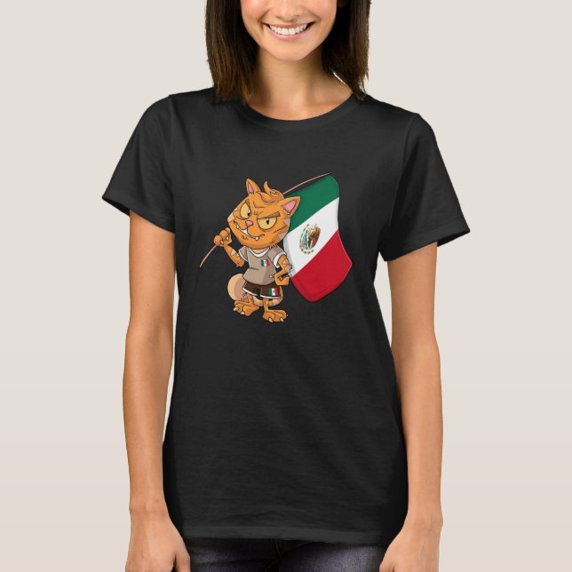 Mexico Fan Cat T-Shirt (Front)