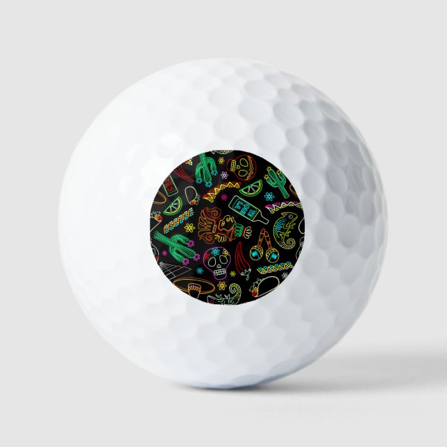 Mexico Fiesta Pattern  Golf Balls (Front)