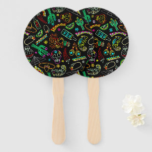 Mexico Fiesta Pattern  Hand Fan