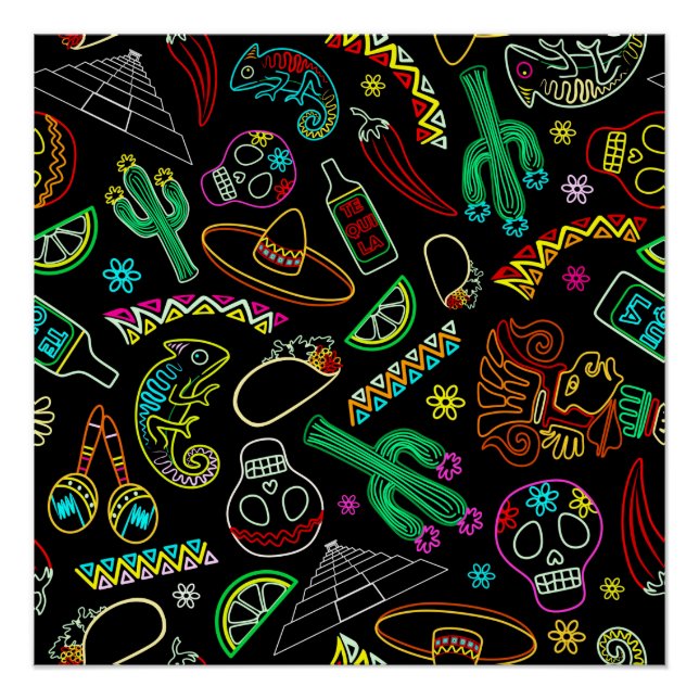 Mexico Fiesta Pattern  Poster (Front)