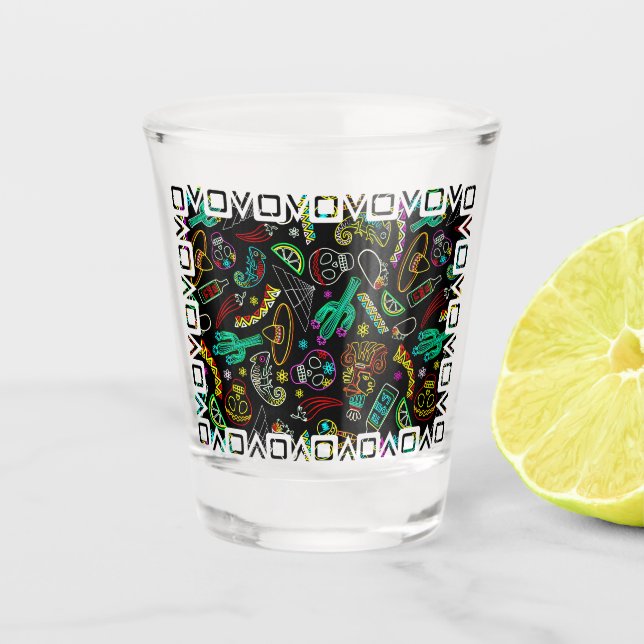Mexico Fiesta Pattern  Shot Glass (Front)