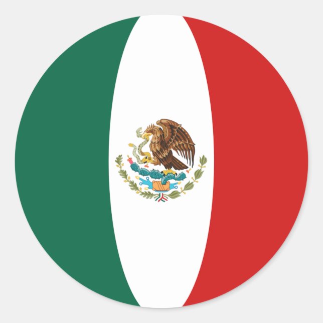 Mexico Fisheye Flag Sticker (Front)