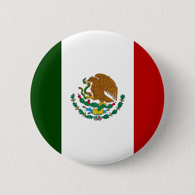 Mexico flag 6 cm round badge (Front)