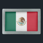 Mexico Flag, Bandera de Mexican Republic Belt Buckle<br><div class="desc">The History and Meaning of the Mexican Flag, The Mexican flag, with its vibrant colours and distinctive symbols, holds deep historical and cultural significance for the Mexican people. The current design of the flag, featuring a golden eagle perched on a prickly pear cactus devouring a serpent, has been in use...</div>