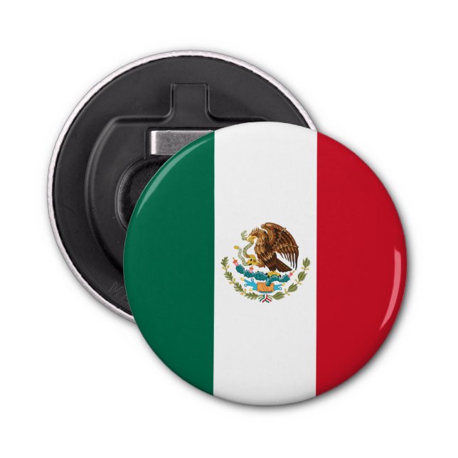 Mexico Flag, Bandera de Mexican Republic Bottle Opener (Front)