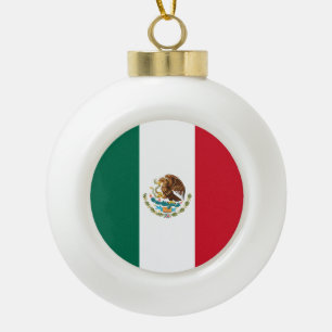 Mexico Flag, Bandera de Mexican Republic Ceramic Ball Christmas Ornament