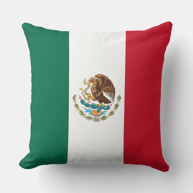 Mexico Flag, Bandera de Mexican Republic Cushion (Front)