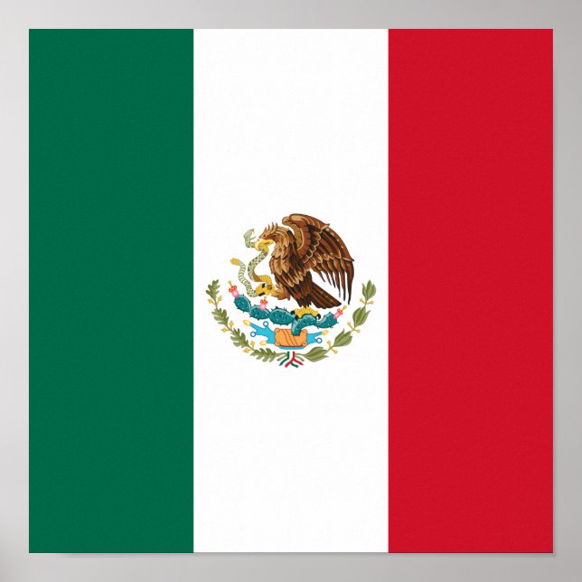Mexico Flag, Bandera de Mexican Republic Poster (Front)