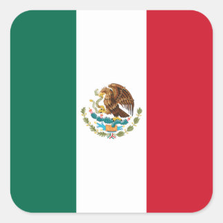 Mexico Flag, Bandera de Mexican Republic Square Sticker