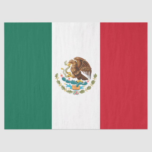 Mexico Flag, Bandera de Mexican Republic Tissue Paper (Front)