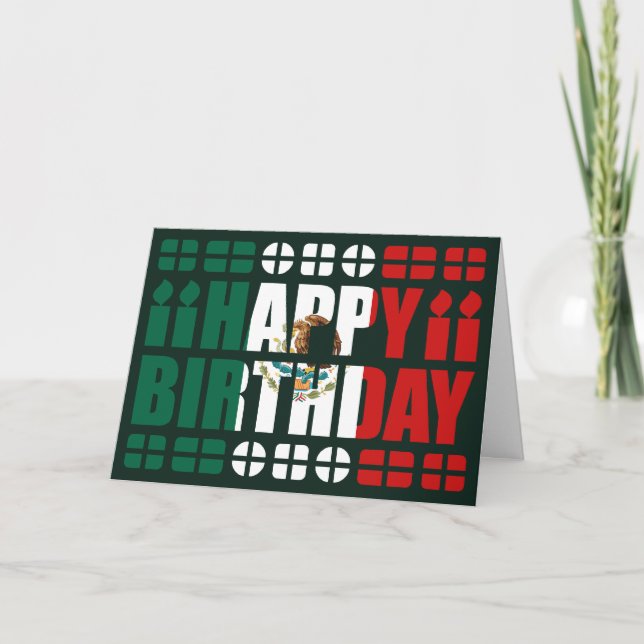 Mexico Flag Birthday Card (Front)