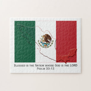 MEXICO FLAG   Blessed Nation   Mexican Jigsaw Puzzle
