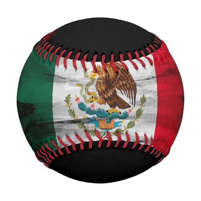 Mexico flag brush stroke, national flag baseball (Front)