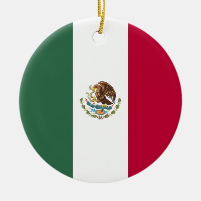 Mexico flag ceramic ornament (Front)