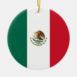 Mexico Flag Ceramic Tree Decoration