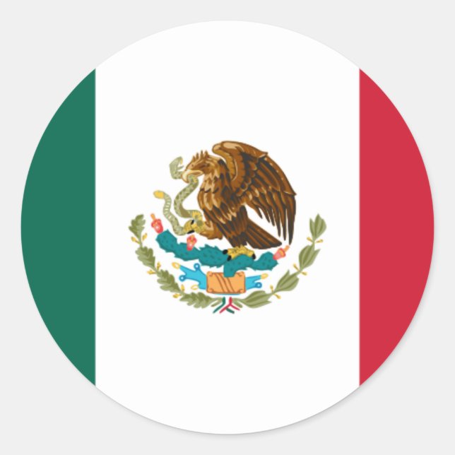 Mexico Flag Classic Round Sticker (Front)