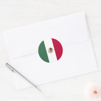 Mexico flag classic round sticker