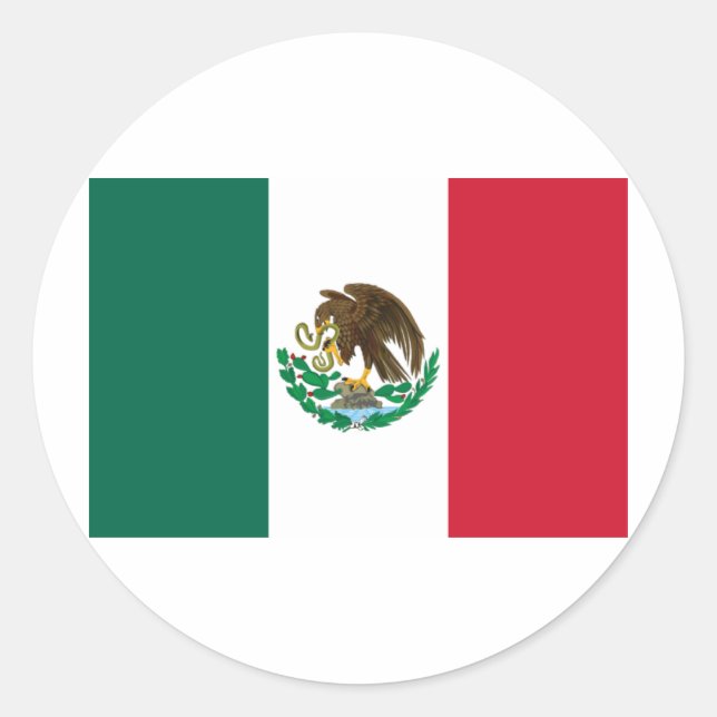 Mexico Flag Classic Round Sticker (Front)