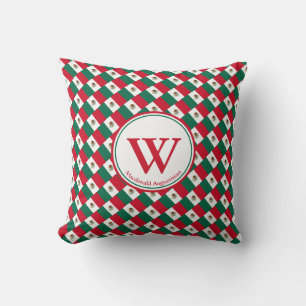 MEXICO FLAG Custom Monogram Add Your Name Cushion
