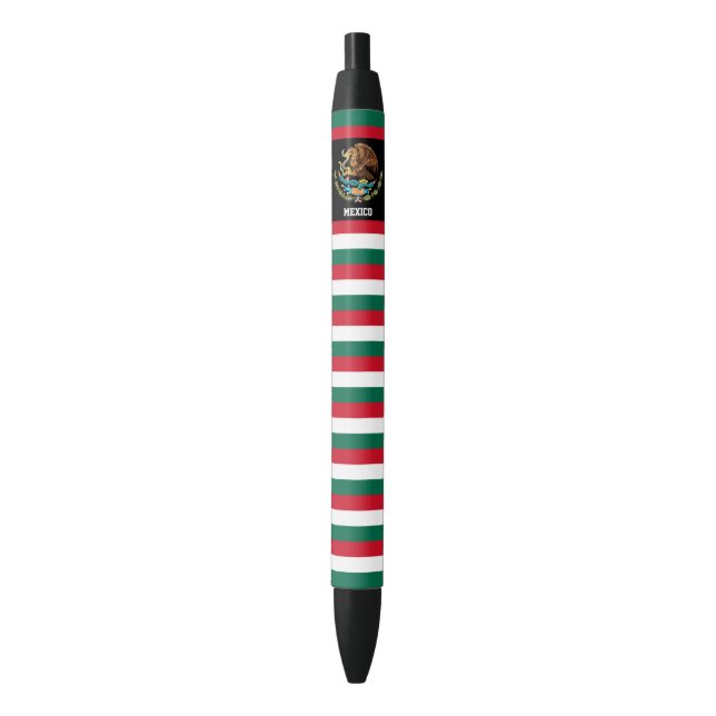 Mexico Flag Cute Patriotic Black Ink Pen (Front Vertical)