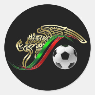 Mexico flag emblem Soccer futbol Logo Classic Round Sticker