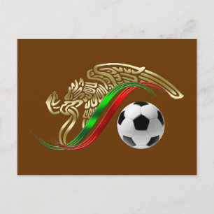Mexico flag emblem Soccer futbol Logo Postcard
