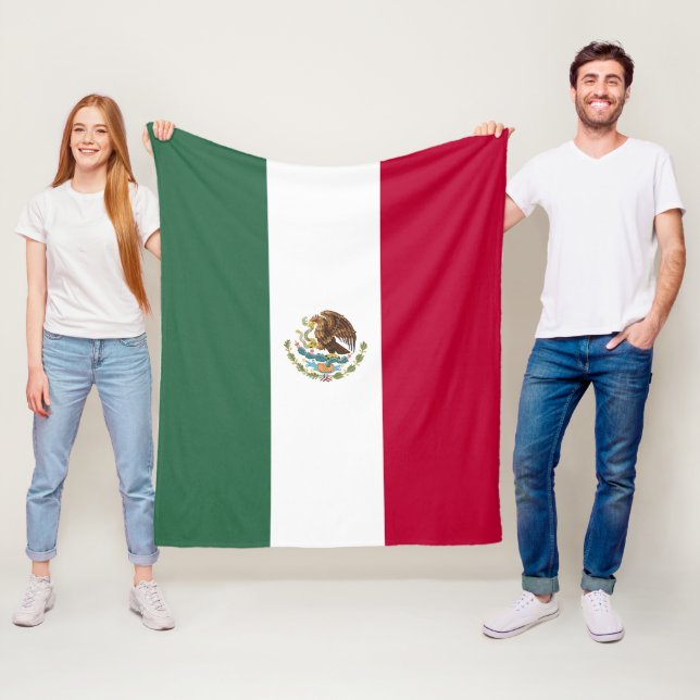 Mexico flag fleece blanket (In Situ)