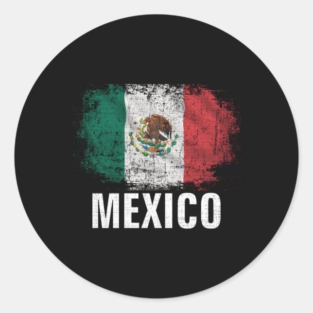 Mexico Flag For Mexican Classic Round Sticker (Front)