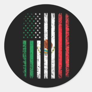 Mexico Flag Gift 4th Of July Usa American Mexican Classic Round Sticker