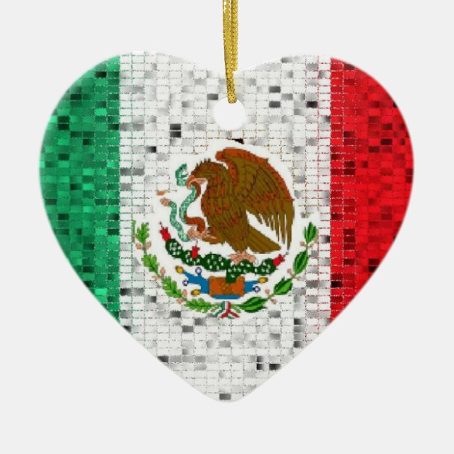 Mexico Flag glitter ornament (Front)