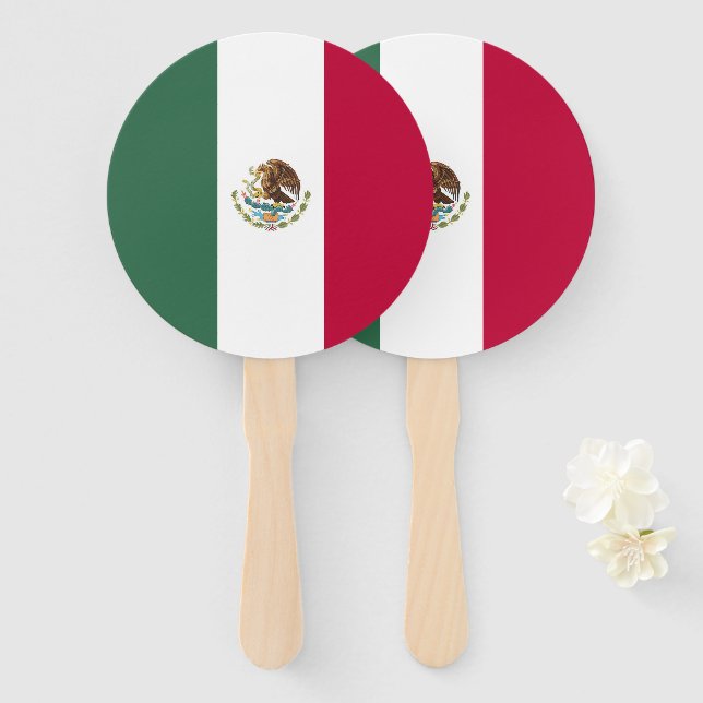 Mexico flag hand fan (Front and Back)