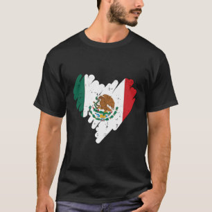 Mexico Flag Heart Mexican Independence Day Women G T-Shirt