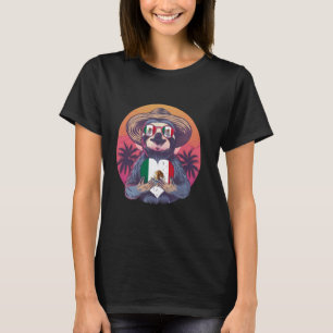Mexico Flag Heart Sloth Sunset Tropical Mexican Pr T-Shirt