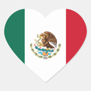 Mexico Flag Heart Sticker