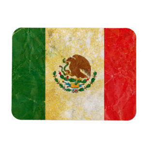 Mexico Flag in Grunge Magnet