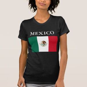 Mexico Flag Ladies Petite T-shirt Black