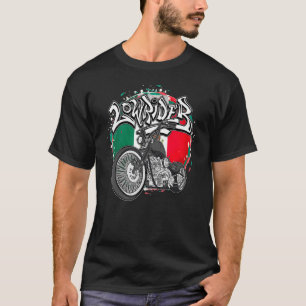 Mexico Flag Latino Vicla Cholo Motorcycles Men's L T-Shirt