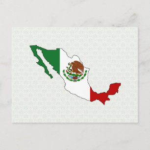 Mexico Flag Map full size Postcard
