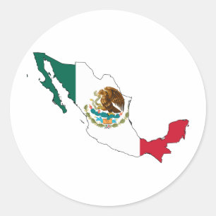 mexico flag map. la Bandera Nacional Classic Round Sticker