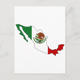 Mexico flag map postcard