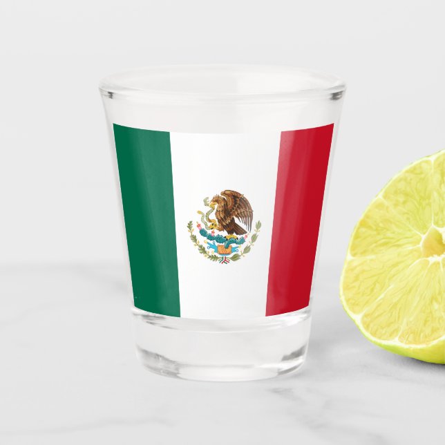 Mexico Flag Mexican Patriotic Shot Glass (Front)