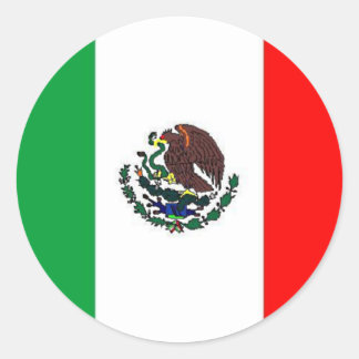 MEXICO FLAG - NATIONAL MEXICAN FLAG CLASSIC ROUND STICKER
