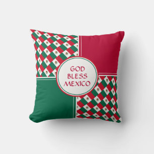 MEXICO FLAG Patriotic God Bless Cushion