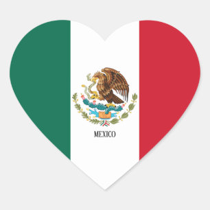 Mexico Flag Patriotic Heart Sticker